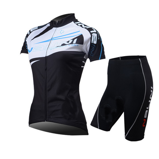 2014 Mujer Maillot Nalini Tirantes Mangas Cortas blanco Y negro